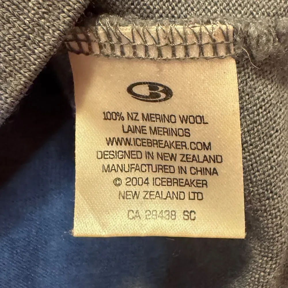 ICEBREAKER 100% Pure Merino Wool 1/4 Zip Sweater Gray Women’s Size Small